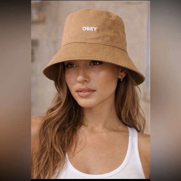 Obey Aqua and Tan Leopard Print Bucket Hat - Picture 2 of 11